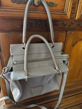 Marc By Marc Jacobs Light Gray Leather Satchel with Silver Hardware